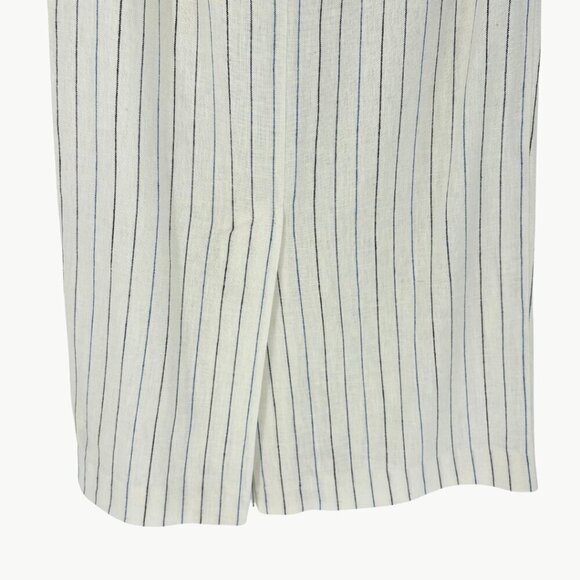 NWT THE GREAT. Women's Pleated Column Mid Rise Skirt | Sz 25 | Cream Pinstripe - Picture 5 of 11